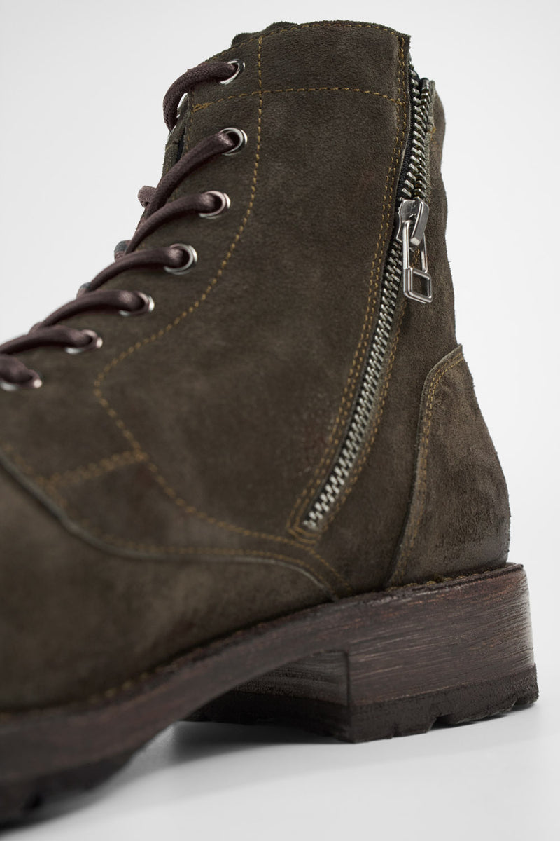 BURTON dark-forest suede ankle boots.