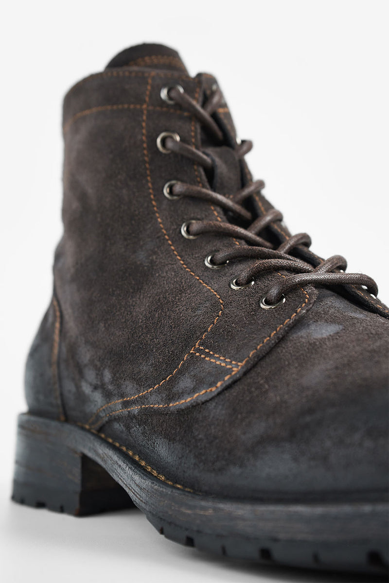 BURTON lava-grey suede ankle boots.