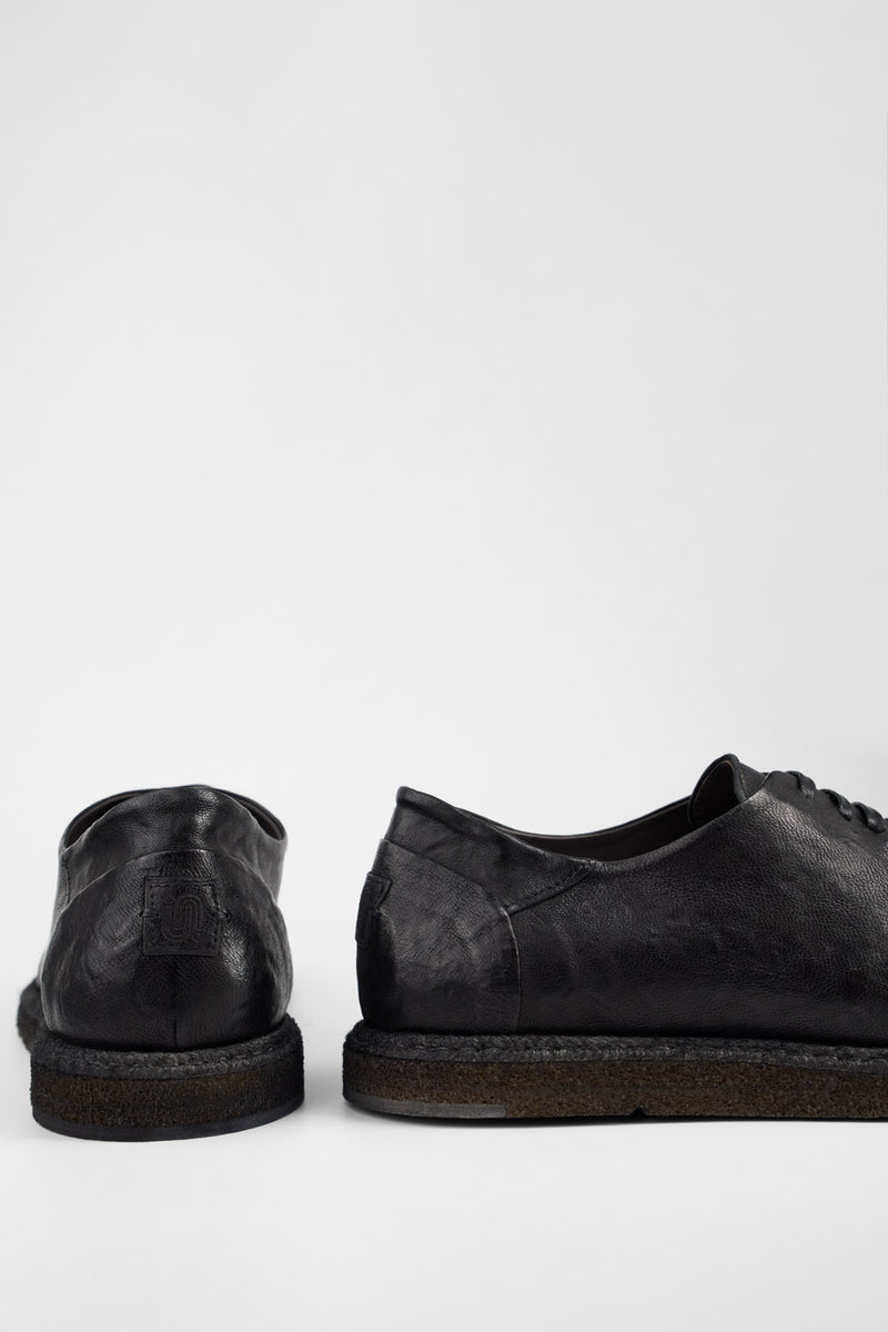 BYRON rugged-black lightweight derby shoes.