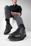 BYRON rugged-black lightweight derby shoes.