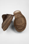 BYRON rye-brown suede & canvas lightweight loafers.