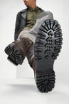 CAMDEN dark-moss suede ankle boots.