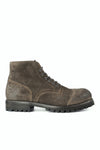 CAMDEN dark-moss suede ankle boots.