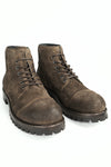 CAMDEN dark-moss suede ankle boots.