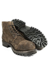 CAMDEN dark-moss suede ankle boots.