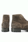 CAMDEN dark-moss suede ankle boots.