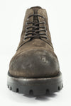 CAMDEN dark-moss suede ankle boots.