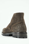 CAMDEN dark-moss suede ankle boots.