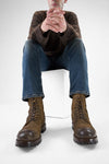 CAMDEN tundra-brown suede double-zip military boots.