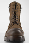 CAMDEN tundra-brown suede double-zip military boots.