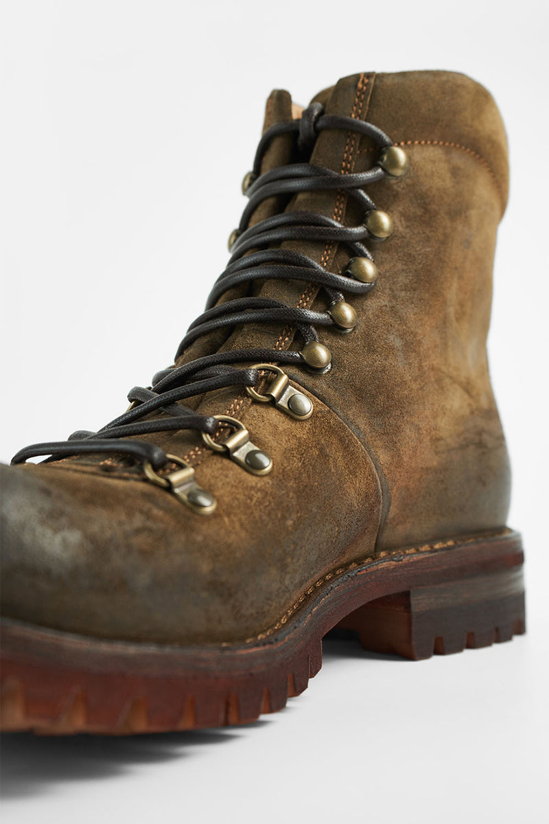 CAMDEN tundra-brown suede combat boots.