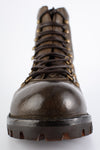 CAMDEN bronze combat boots.