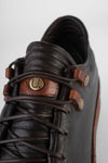 COLE men sneakers trainers dark cocoa brown luxury calf leather made in italy