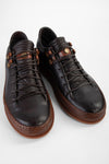 COLE men sneakers trainers dark cocoa brown luxury calf leather made in italy