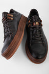 COLE men sneakers trainers dark cocoa brown luxury calf leather made in italy