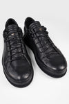 COLE rugged-black welted distressed sneakers.