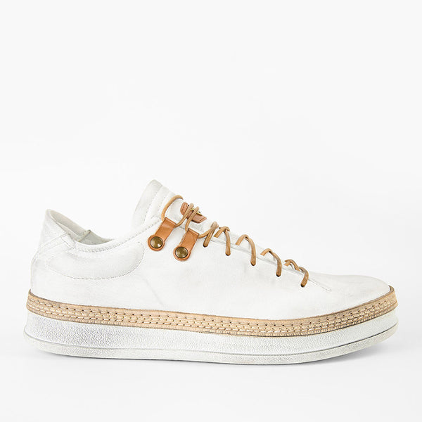 COLE white welted distressed loop sneakers | untamed street