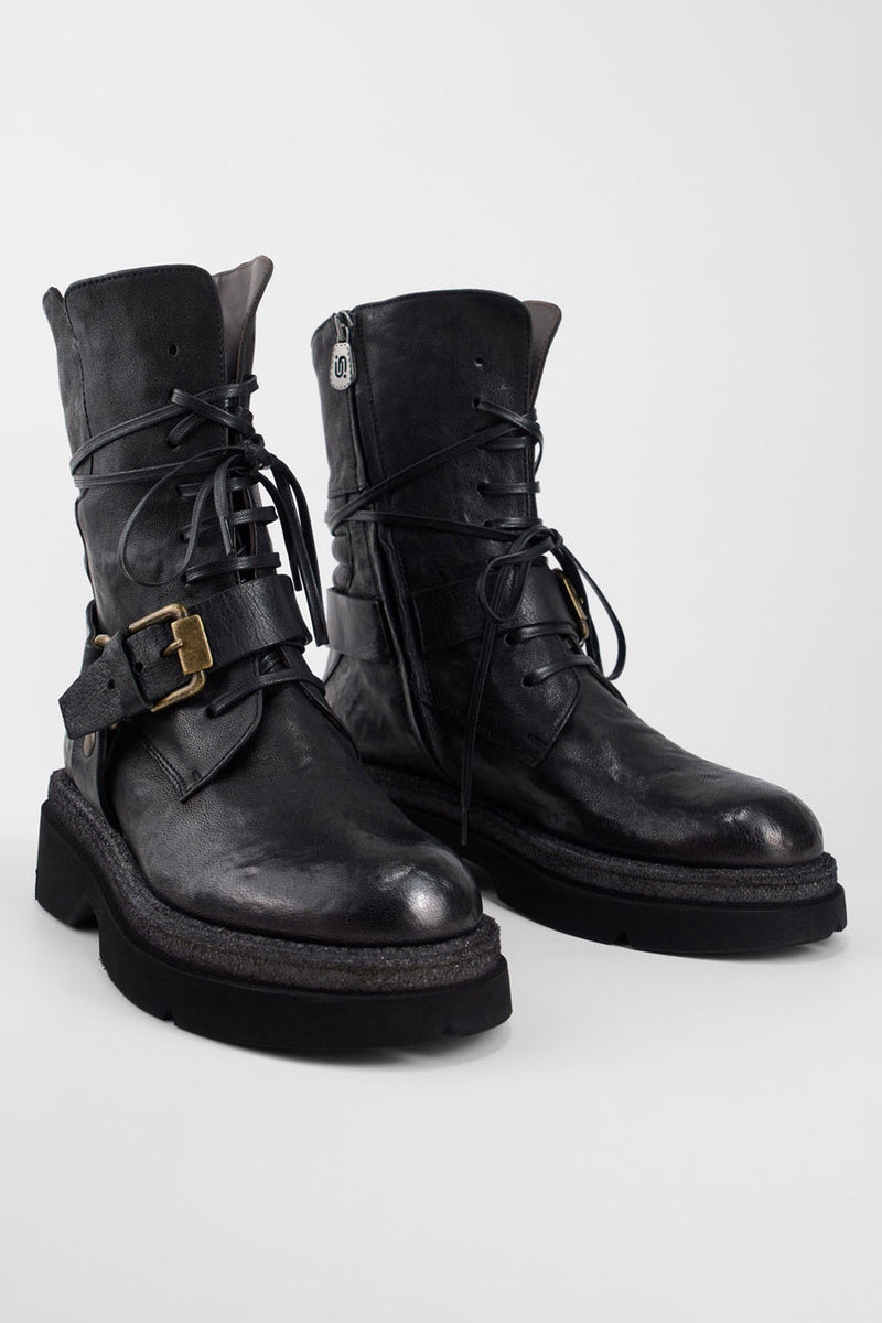 CROFT jade-black angled buckle bikers.