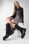 CROFT urban-black suede lightweight lace up boots.