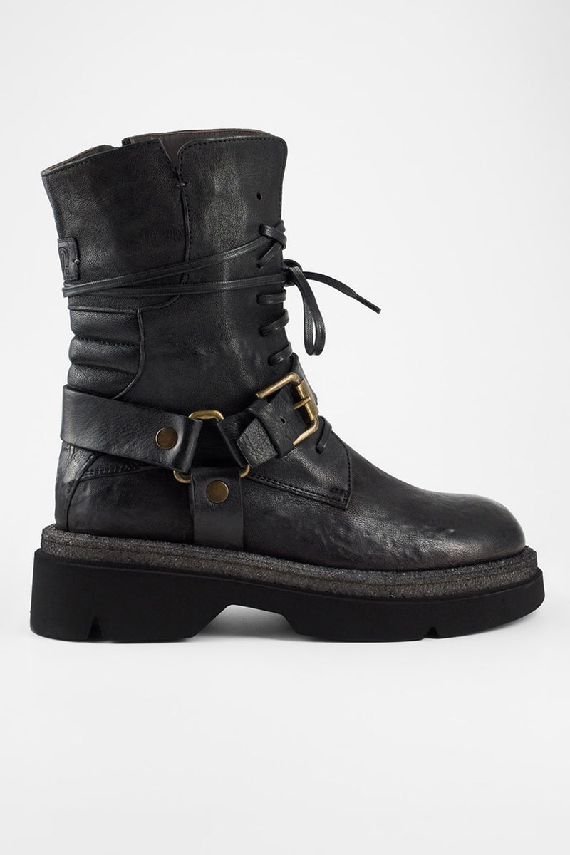 CROFT jade-black angled buckle bikers.