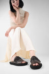 DEVON mocha-brown knotted lightweight sandals.