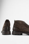 DRAKE coffee-brown suede chukka boots.