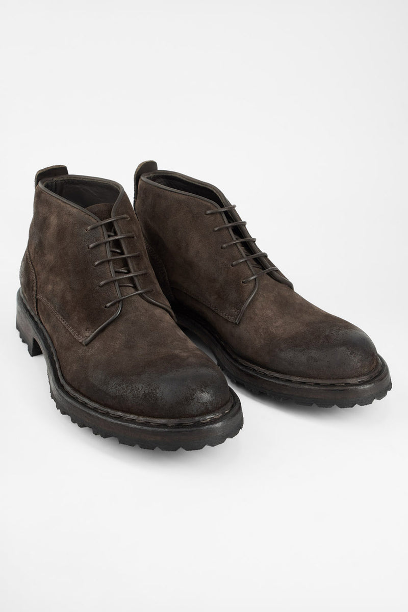 DRAKE coffee-brown suede chukka boots.