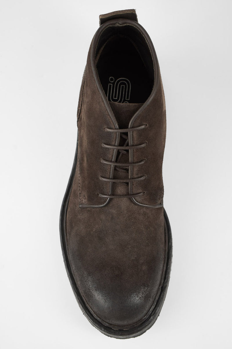 DRAKE coffee-brown suede chukka boots.