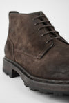 DRAKE coffee-brown suede chukka boots.
