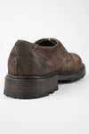 DRAKE smokey-brown derby shoes.