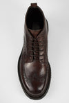 DRAKE dark-chestnut brogue chukka boots.