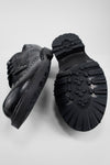 DRAKE jet-black brogue derby shoes.