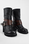 EDEN jade-black belted boots.