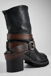 EDEN jade-black belted boots.