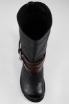 EDEN jade-black belted boots.