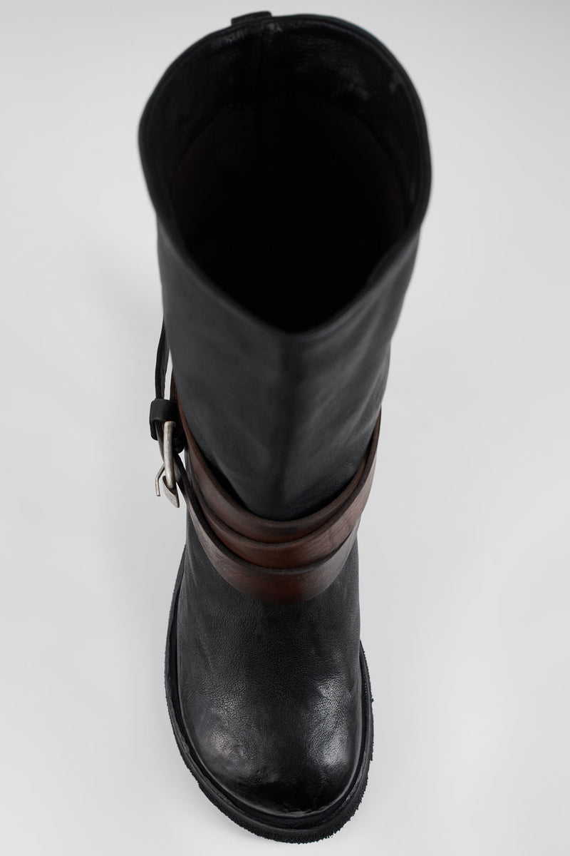 EDEN jade-black belted boots.