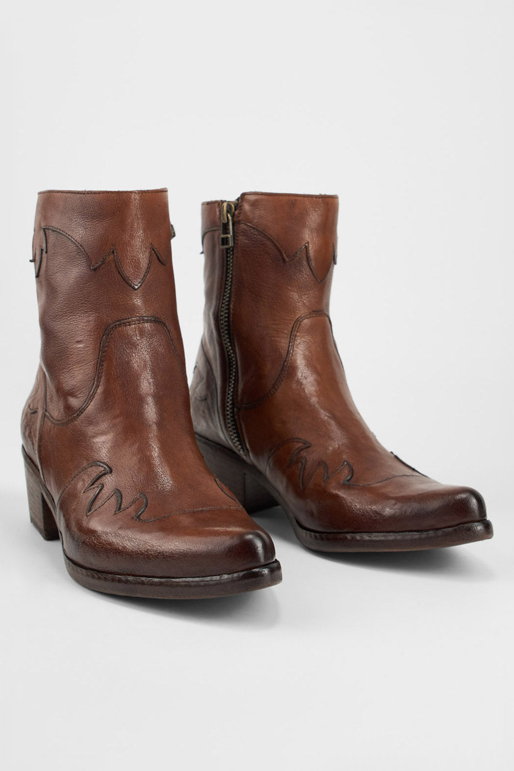 ELORA whisky-caramel texan boots.
