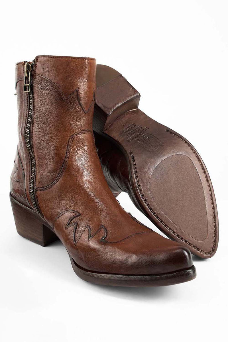 ELORA whisky-caramel texan boots.