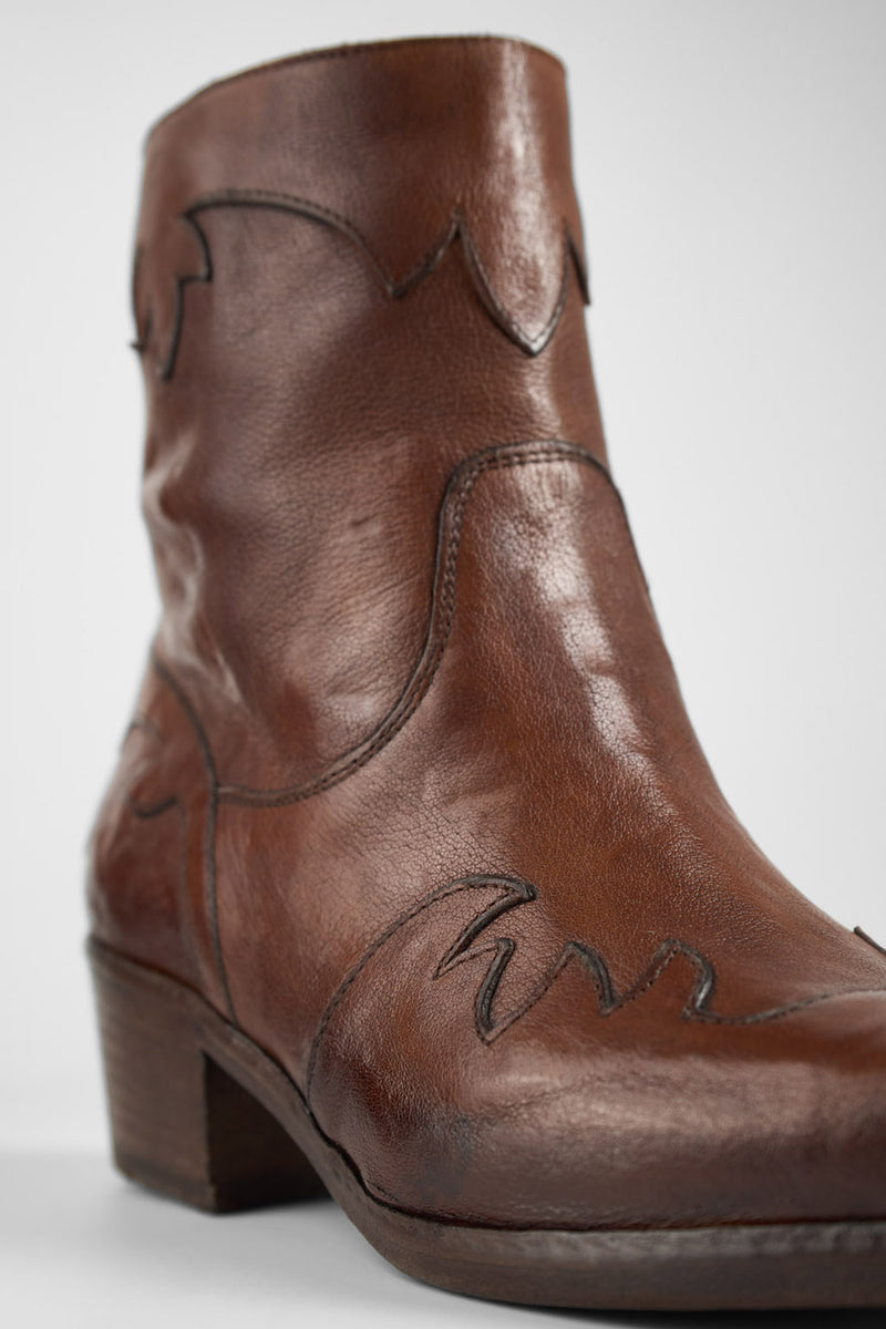 ELORA whisky-caramel texan boots.