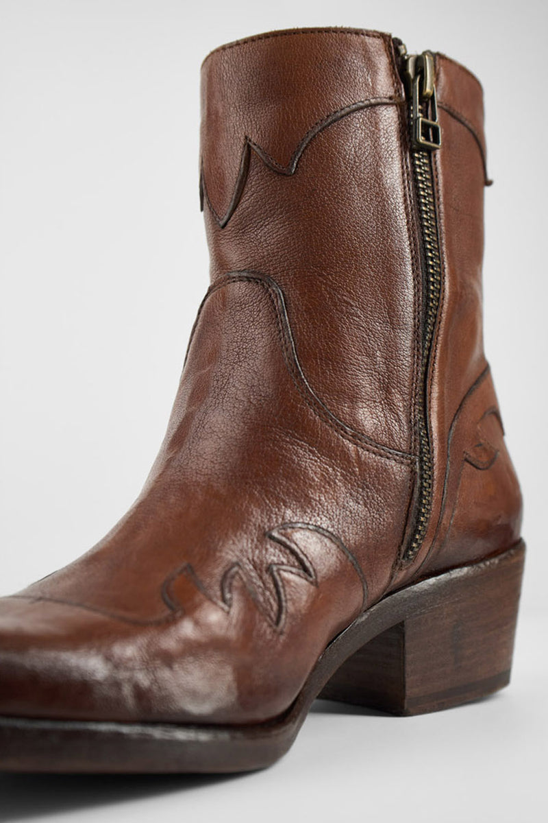 ELORA whisky-caramel texan boots.