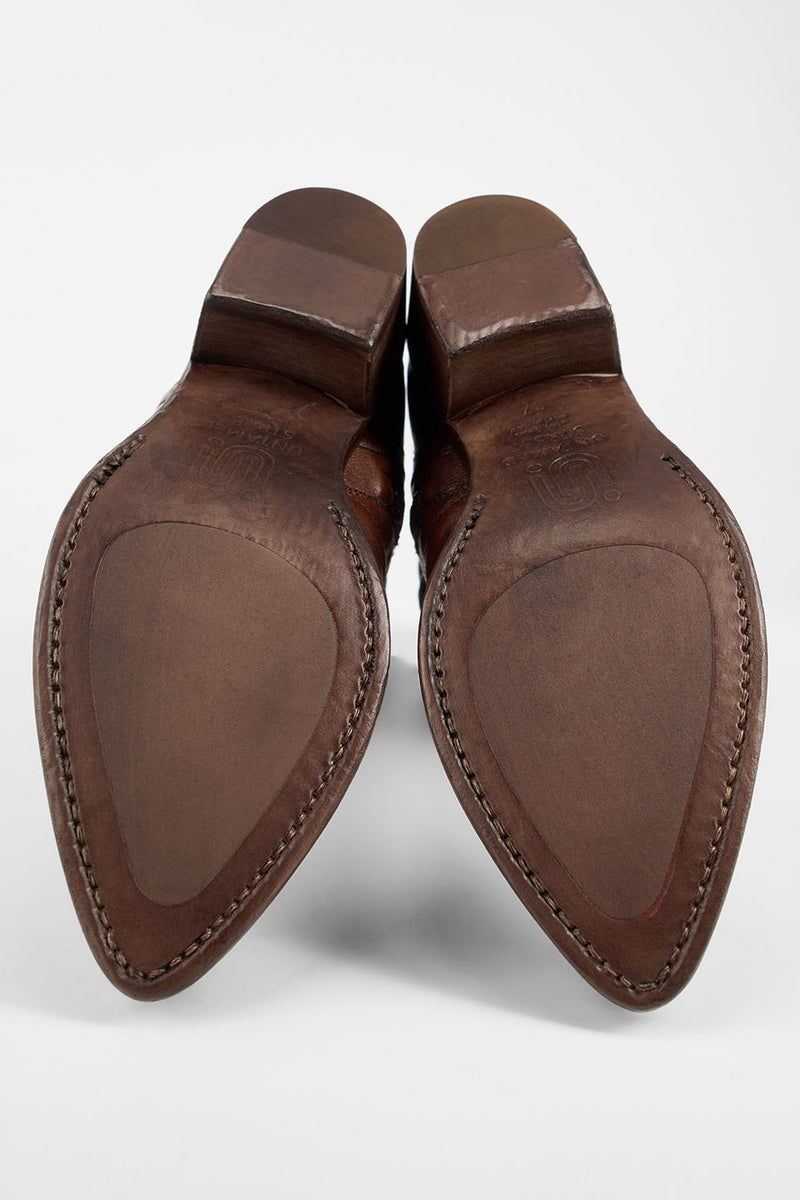 ELORA whisky-caramel texan boots.