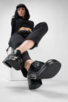 EXETER jet-black mid heel shoes.