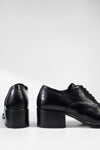 EXETER jet-black mid heel shoes.