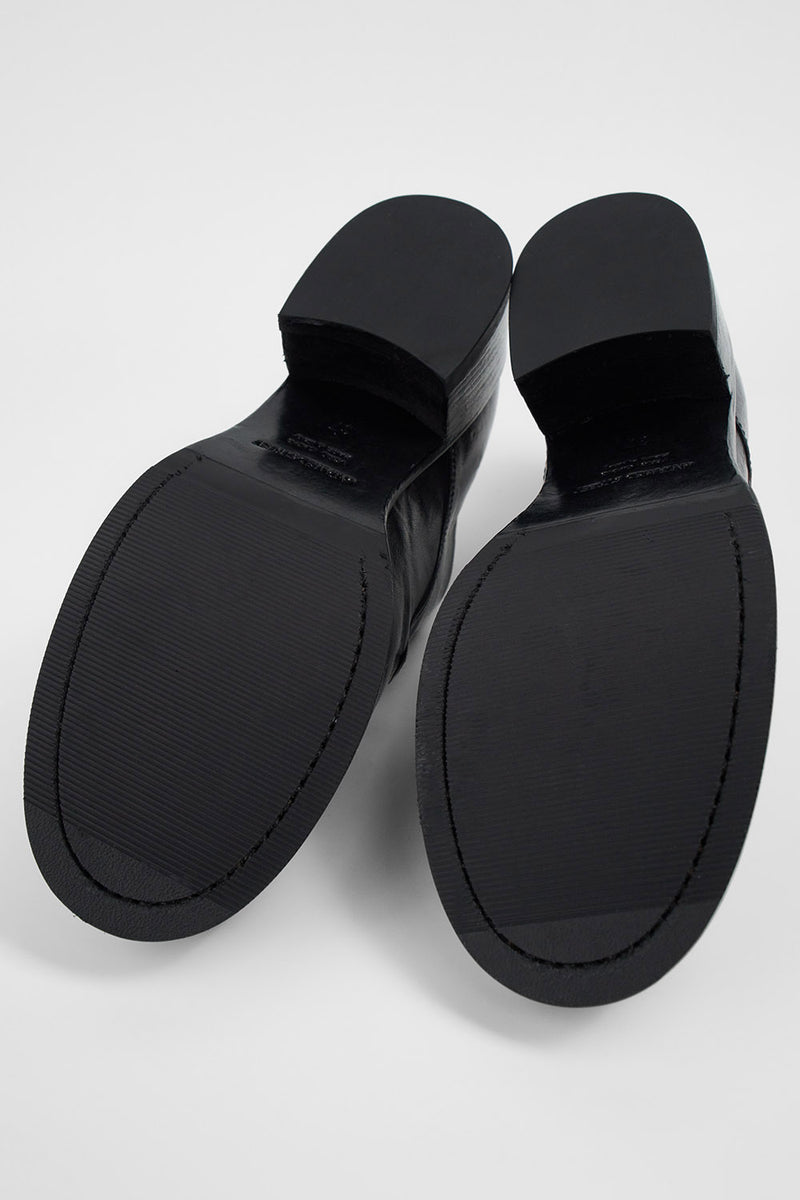 EXETER jet-black mid heel shoes.