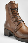 EXETER caramel-brown lace-up boots.