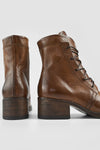 EXETER caramel-brown lace-up boots.