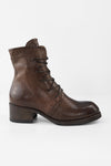 EXETER powder-chocolate lace-up boots.