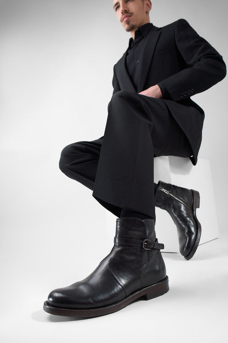 EYTON imperial-black laceless ankle boots.