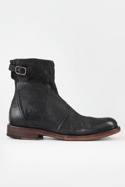 Untamed Street Black Italian Leather Ankle Boots Side Zip Made Italy EU47 US14 Untamed street leather - Gem main image 2