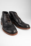 EYTON men chukka boots black luxury leather distressed made in italy